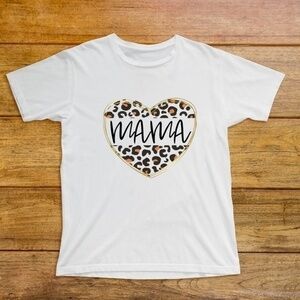 Mama Leopard Print Graphic T Shirt